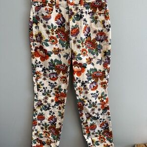 Pilcro Floral Ankle Pants - Multicolor